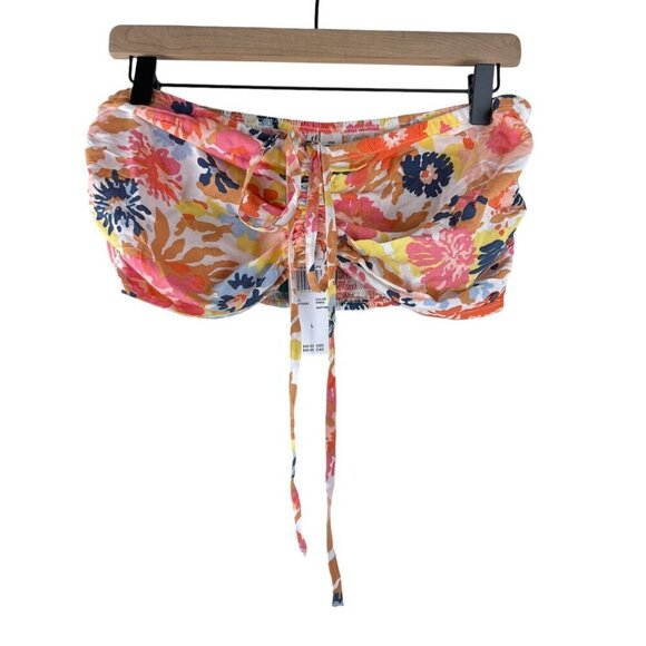 NWT Roxy White Floral Printed Island Hops Halter Tube Top - Picture 2 of 7